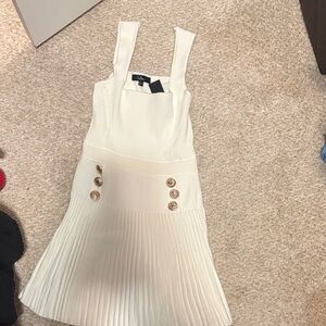 Lulu's Cream Pleated Dress